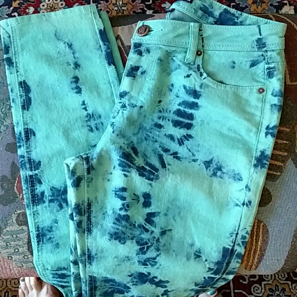 Project 18 Tie Dye Green Blue Jeans 28/9